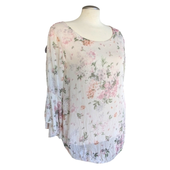 Silk Carla Conti Floral Blouse size Large Made in Italy Fairycore - Picture 2 of 6